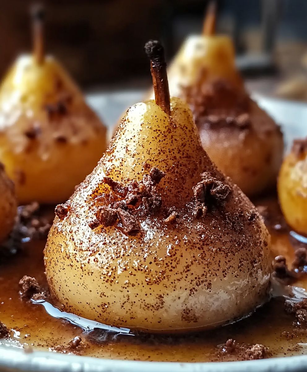 Poires rôties à la cannelle