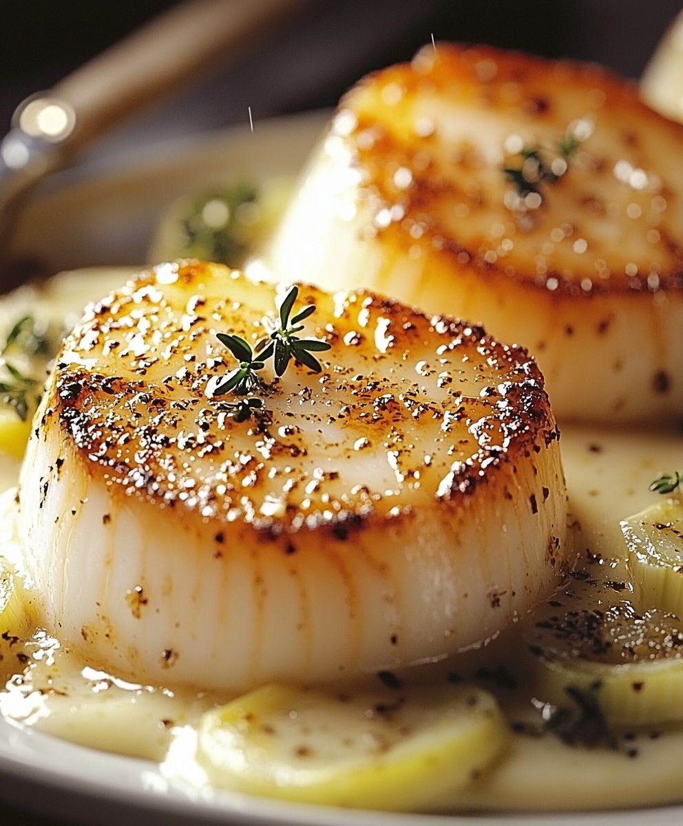 Coquilles Saint Jacques poireaux crème