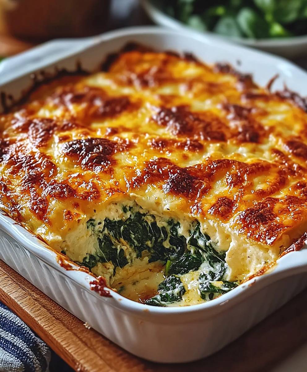 Casserole petit déjeuner épinards fromage