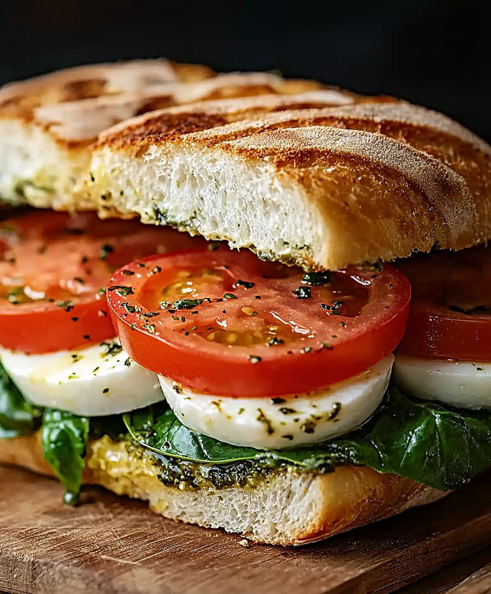 Sandwich Caprese au Basilic