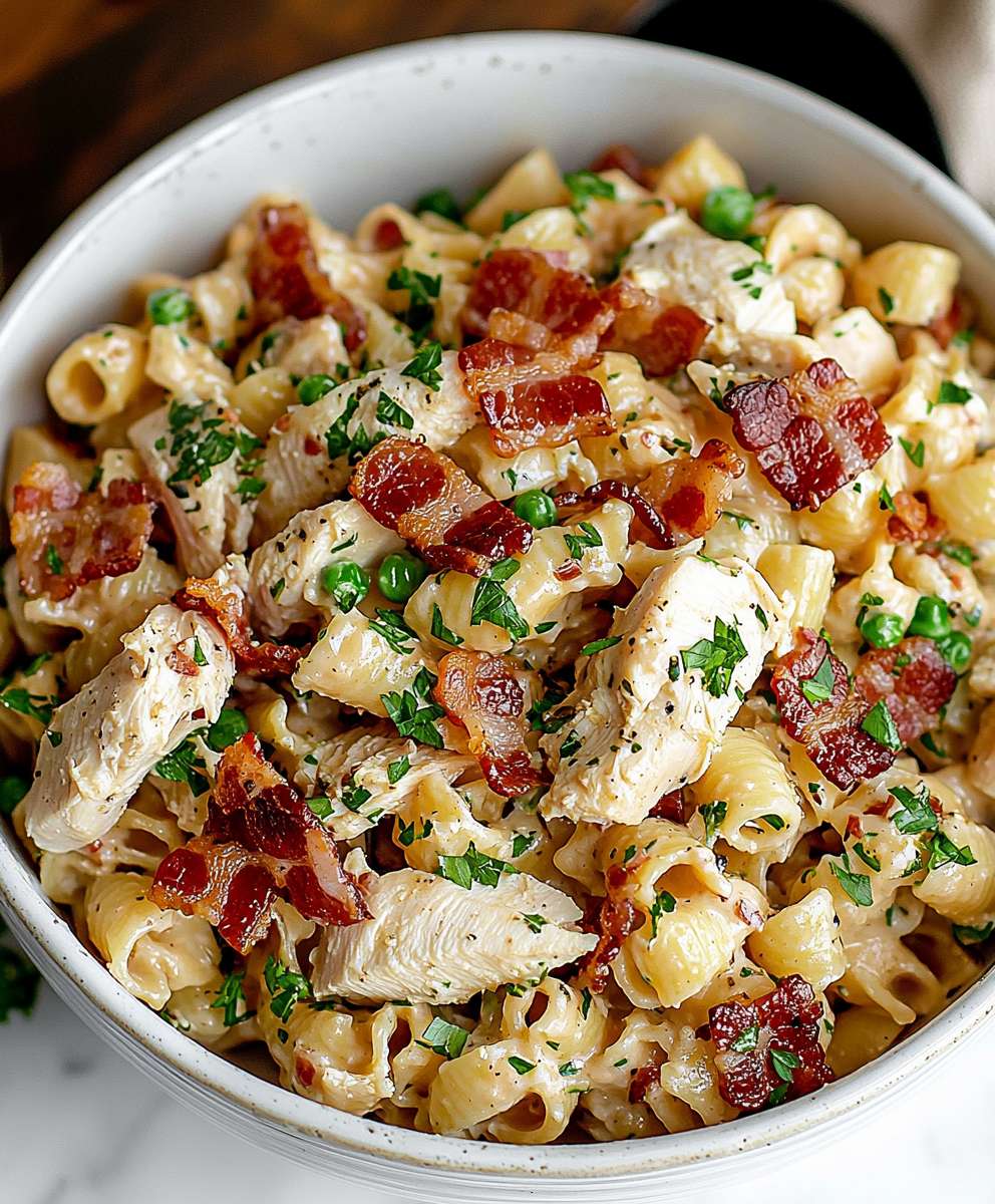 Salade de pâtes poulet bacon ranch