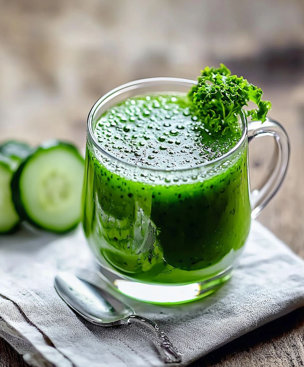 Smoothie celeri concombre kale spiruline