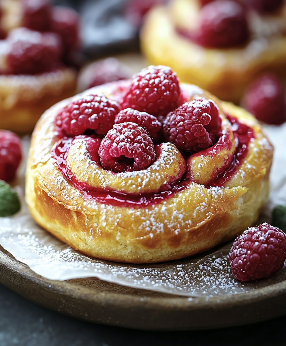 Brioches cannelle framboises