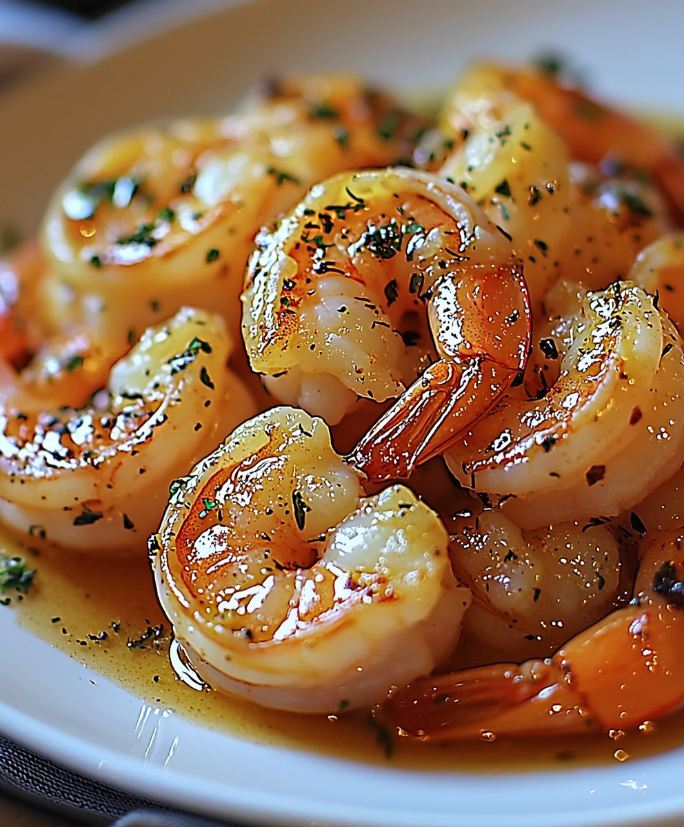 Crevettes sauce beurre ail