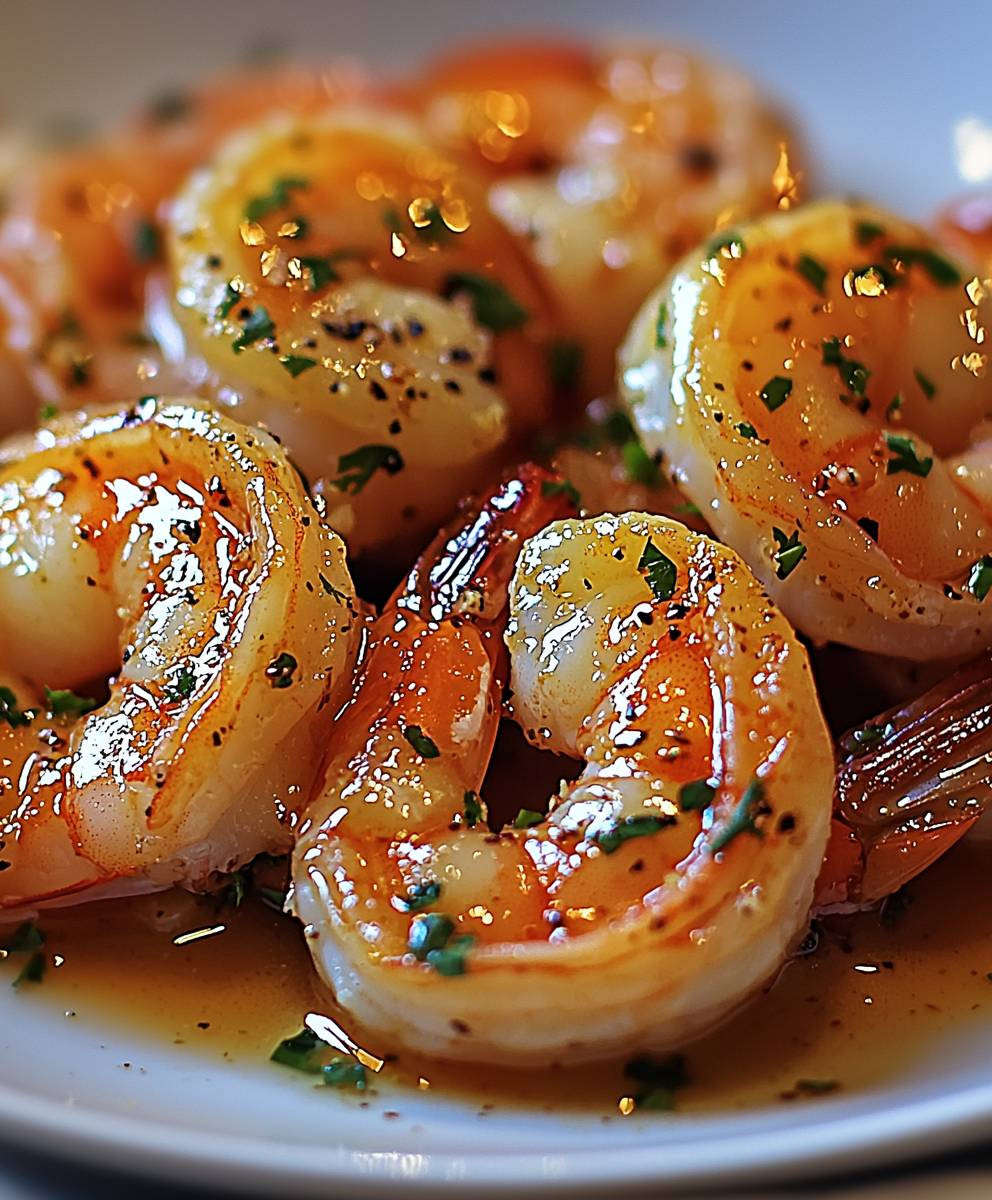 Crevettes sauce beurre ail