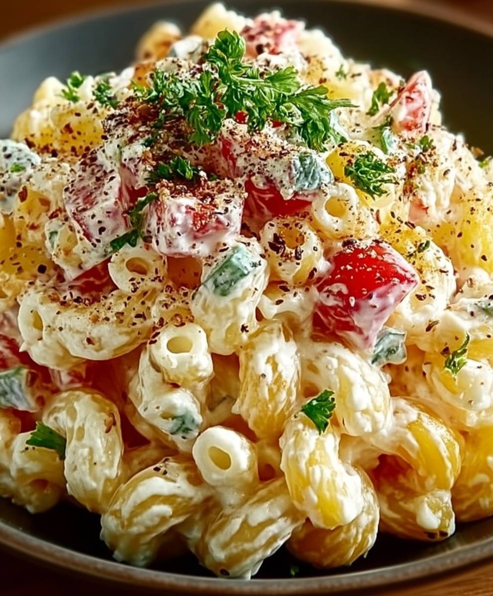 Salade crémeuse macaroni maison