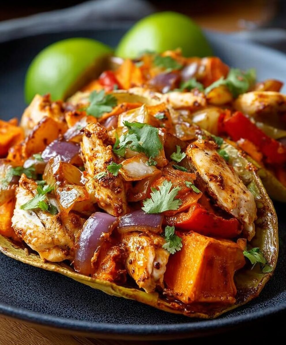 Fajitas poulet patates douces