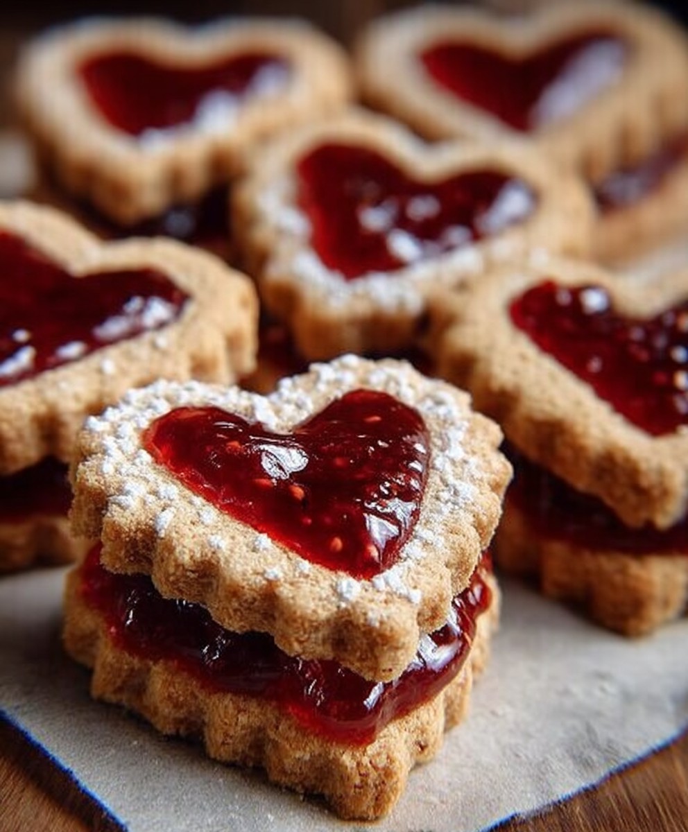 Biscuits coeurs confiture