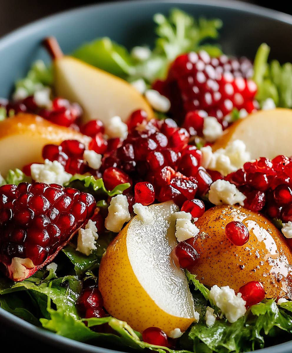 Salade hiver grenade poire