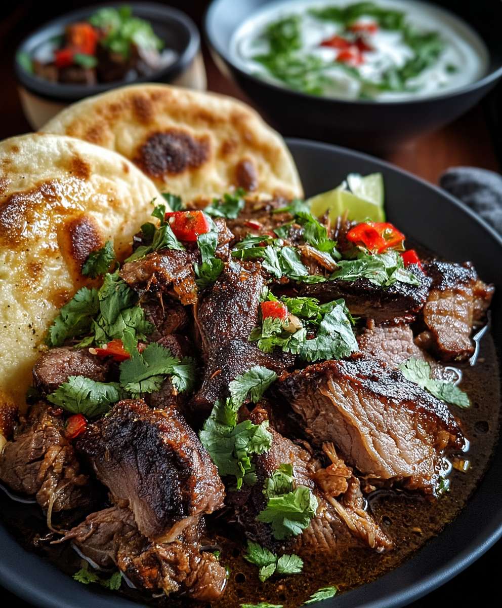 Shawarma agneau roti lentement