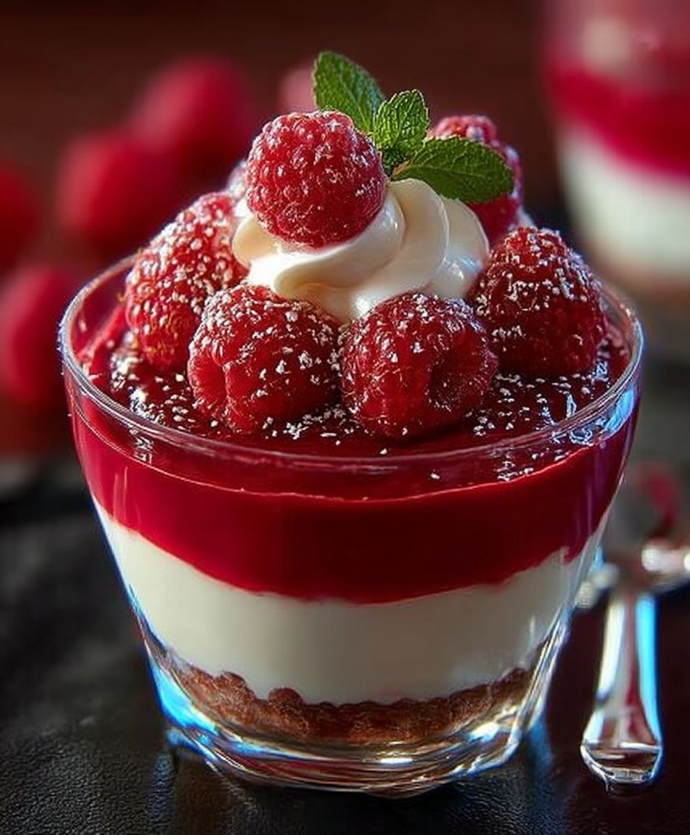 Verrine Saint Valentin framboise