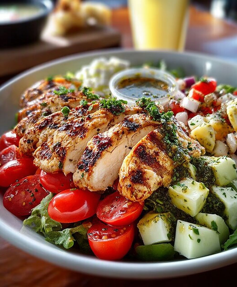 Salade antipasti poulet grillé