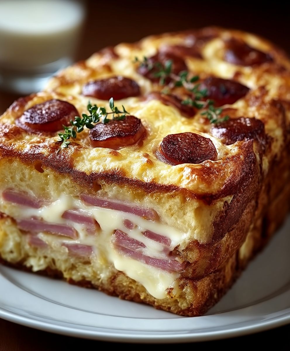 Croque cake jambon fromage