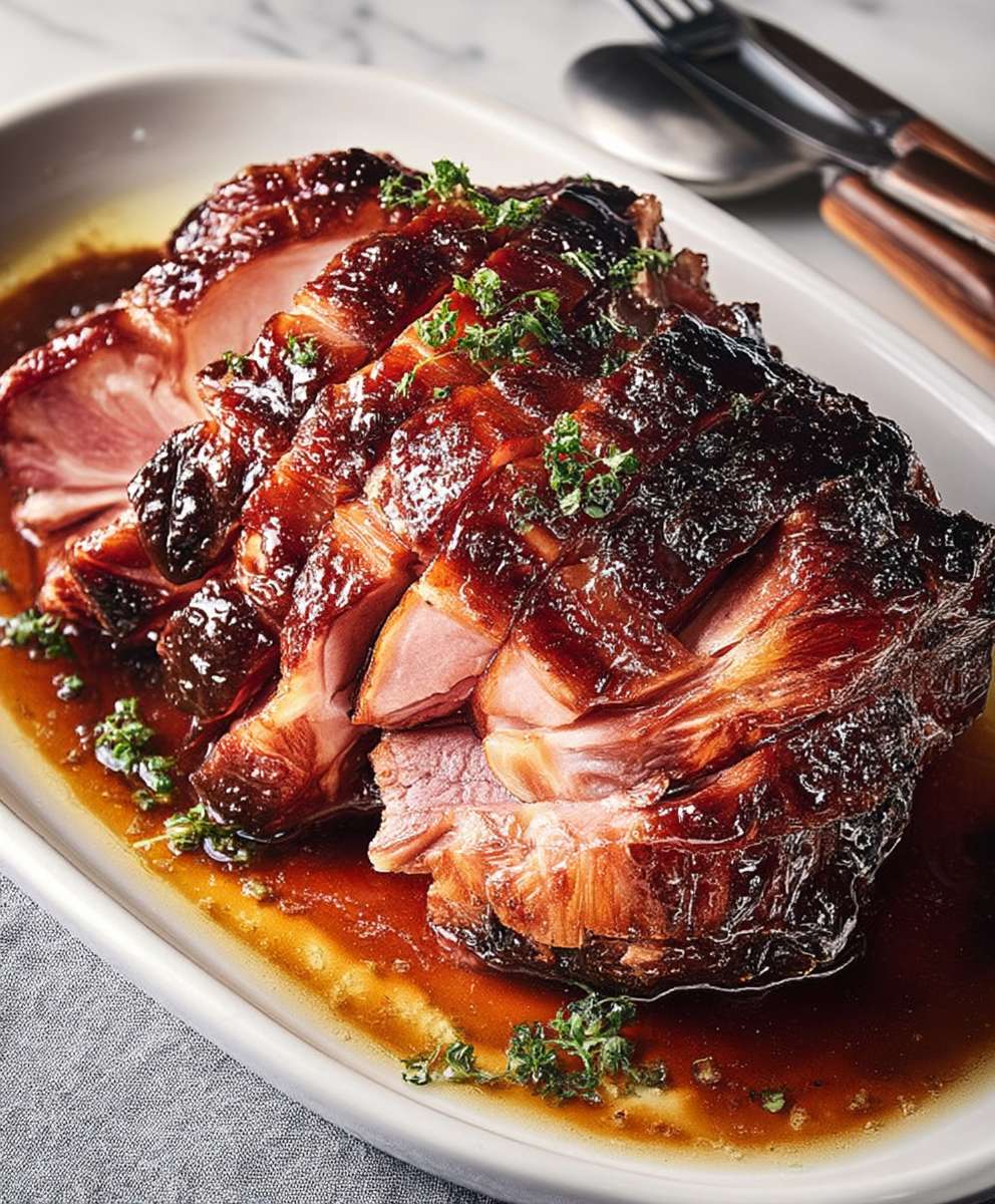 Jambon glacé ananas mélasse