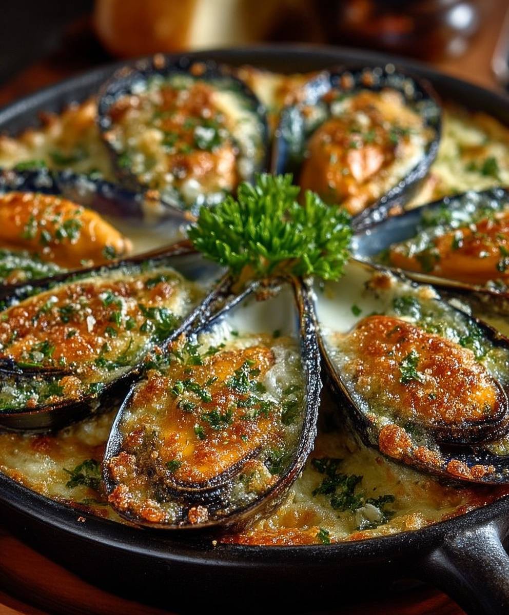 Gratin moules ail persil