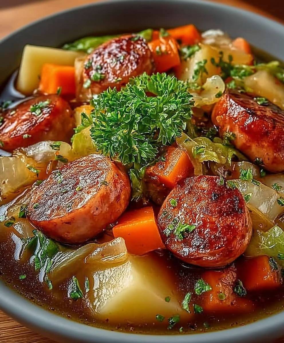 Potée saucisses légumes