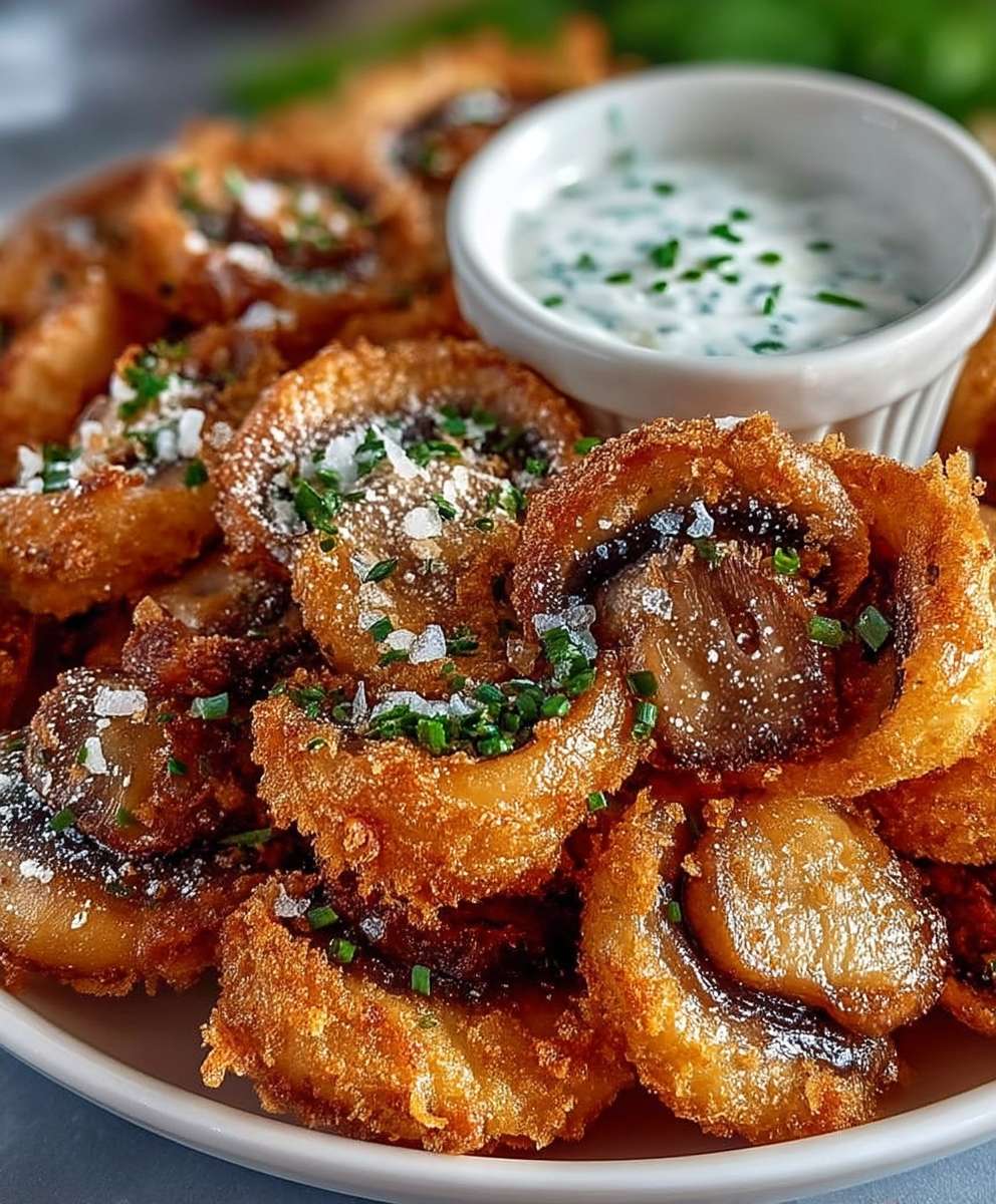 Champignons frits croustillants sauce ranch