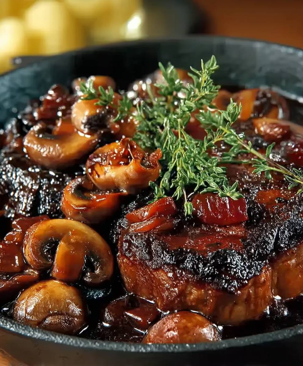 Boeuf mijote au vin rouge