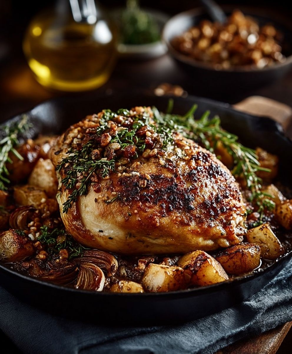 Poulet rôti aux herbes facile