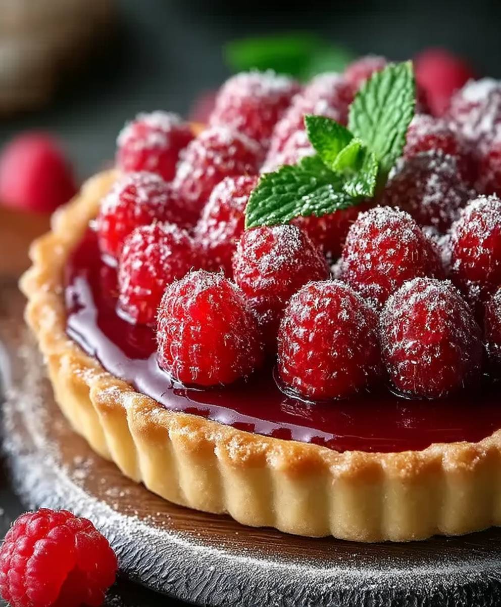 Tarte aux framboises