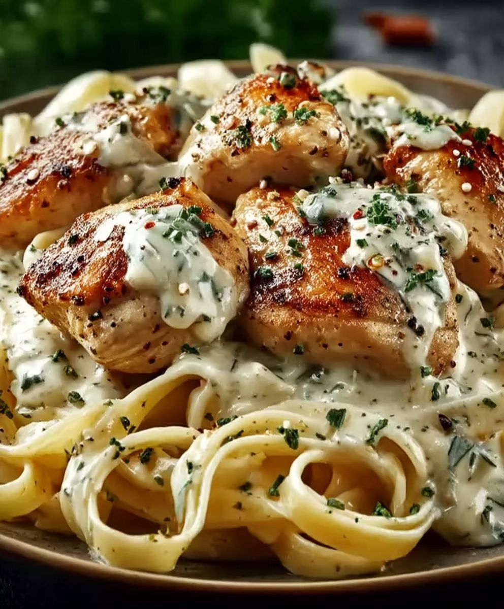 Pâtes poulet sauce crémeuse Boursin