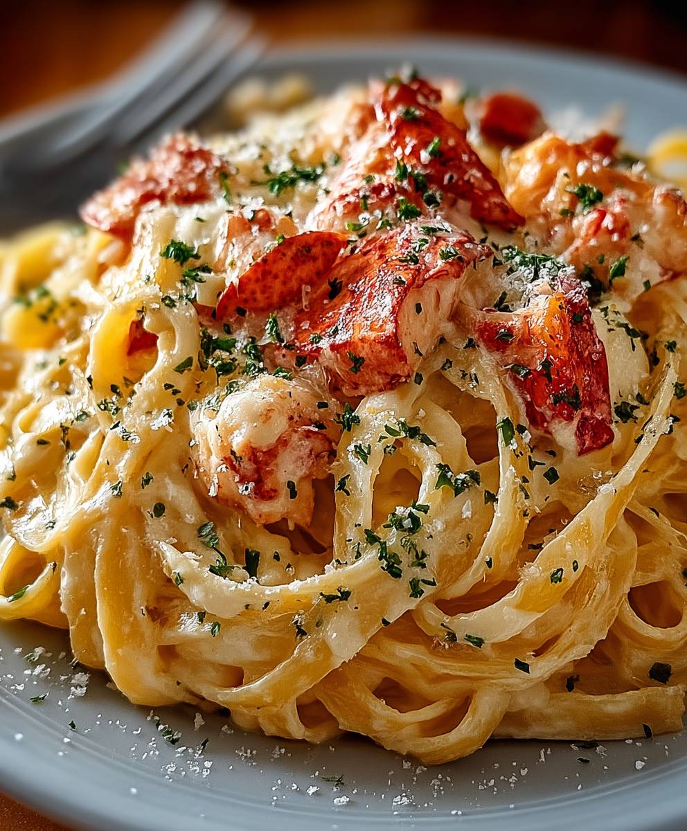 Pâtes crémeuses au homard