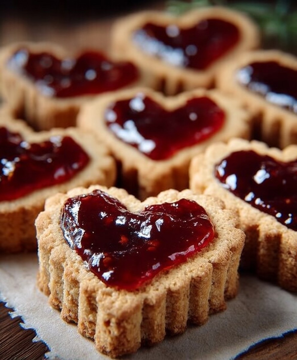 Biscuits coeurs confiture