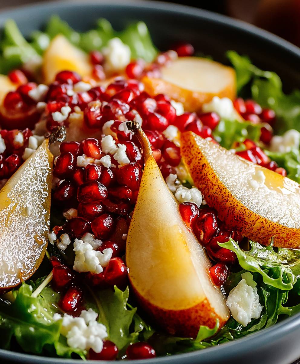 Salade hiver grenade poire