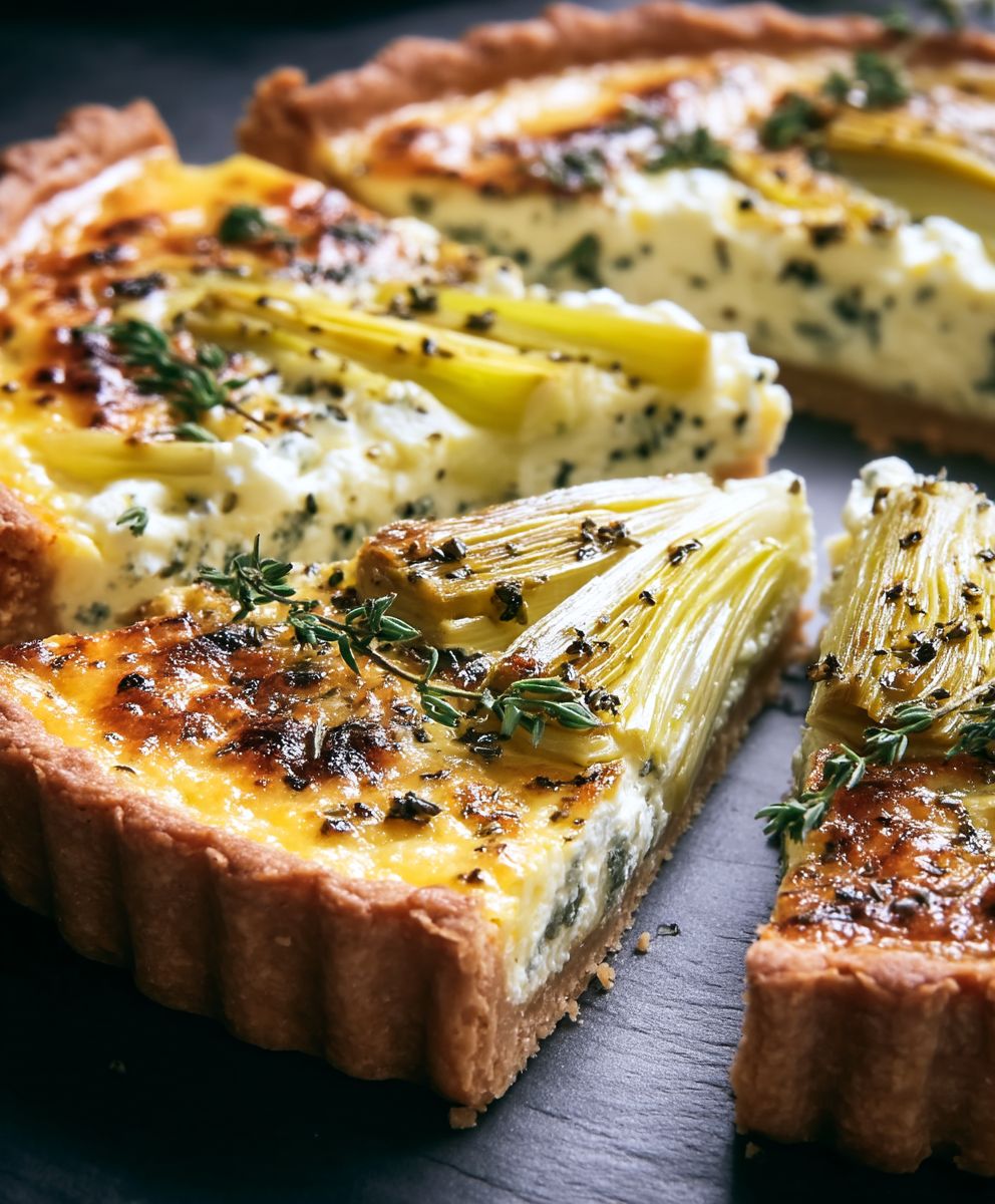 Quiche poireaux thym chèvre