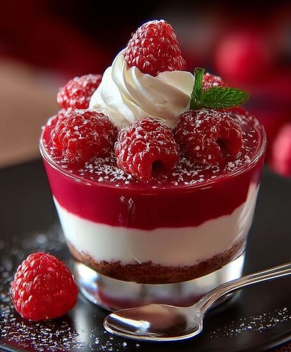 Verrine Saint Valentin framboise