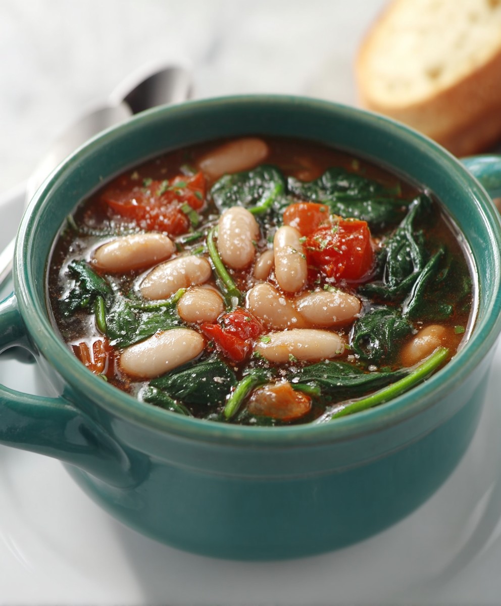Soupe haricots blancs épinards