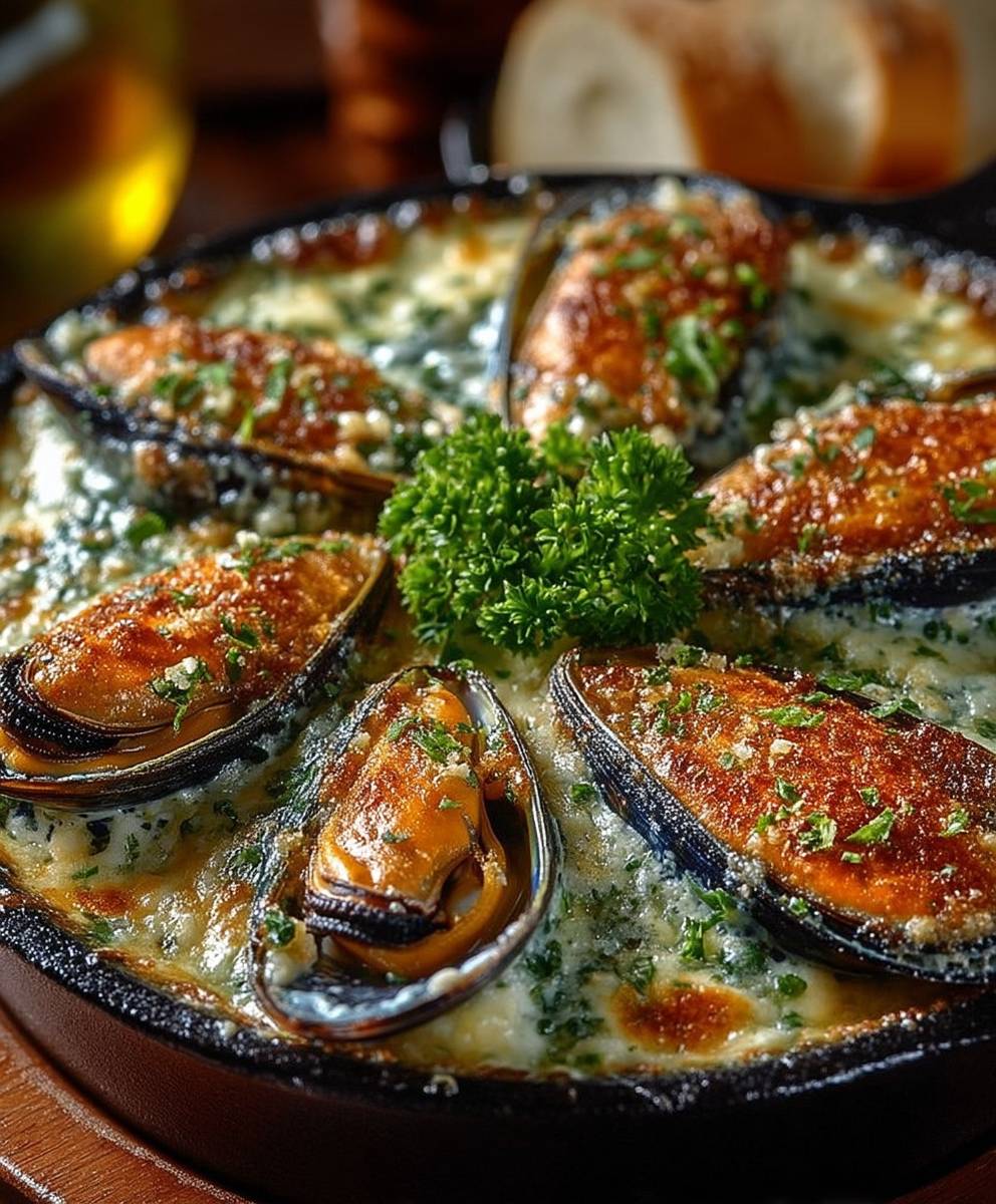 Gratin moules ail persil