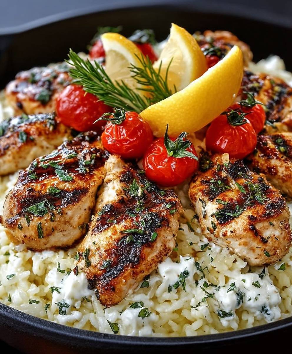 Poulet grec grillé riz citron