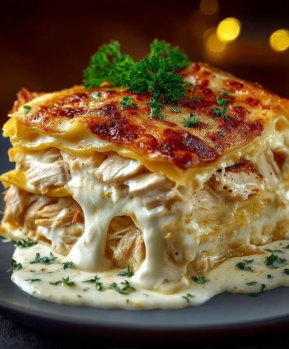 Lasagnes poulet sauce blanche crémeuse