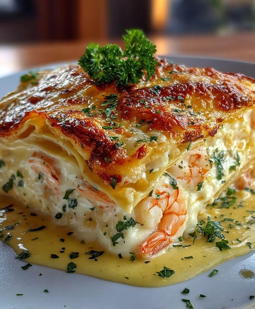 Lasagnes scampi crevettes ail beurre