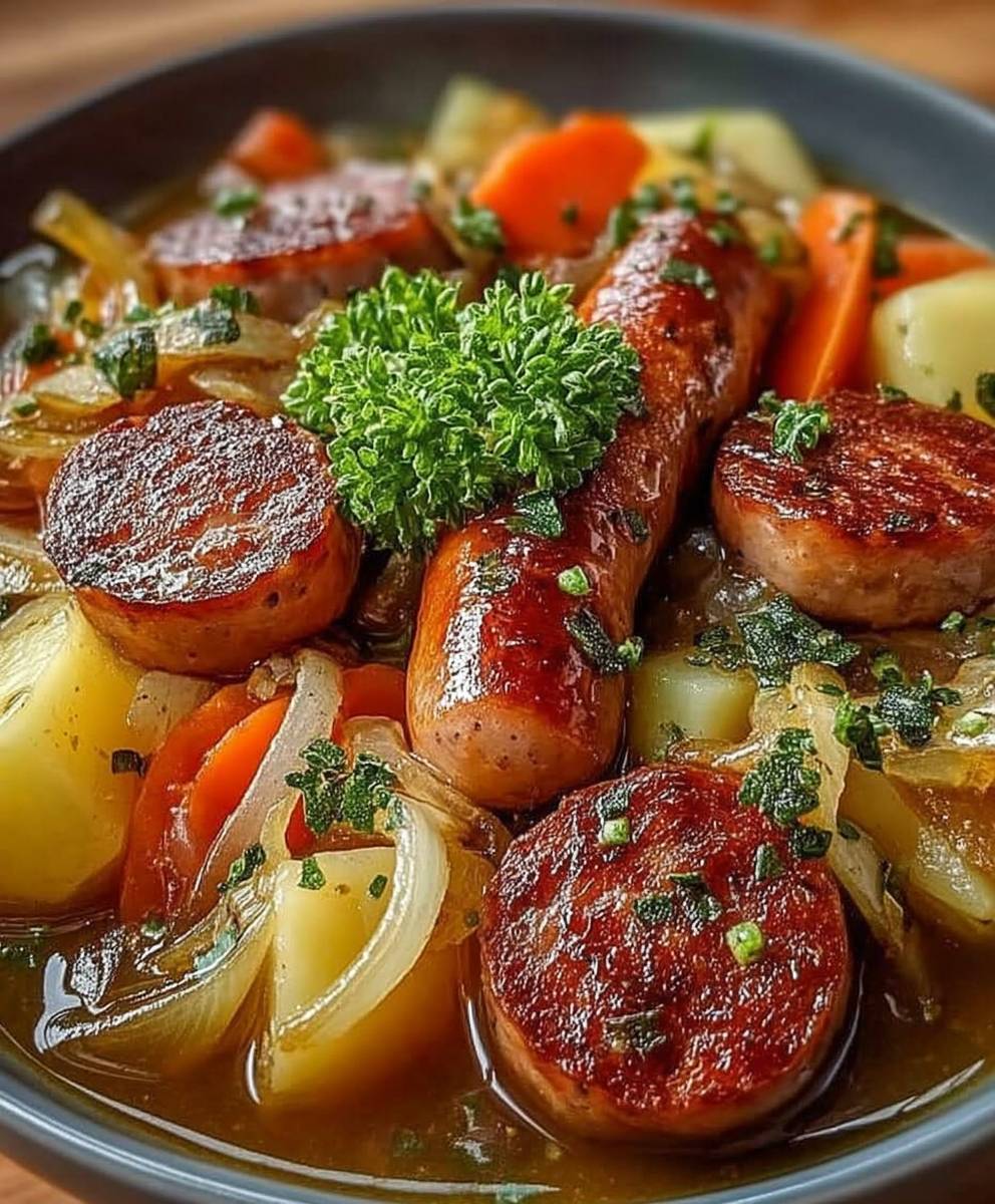 Potée saucisses légumes