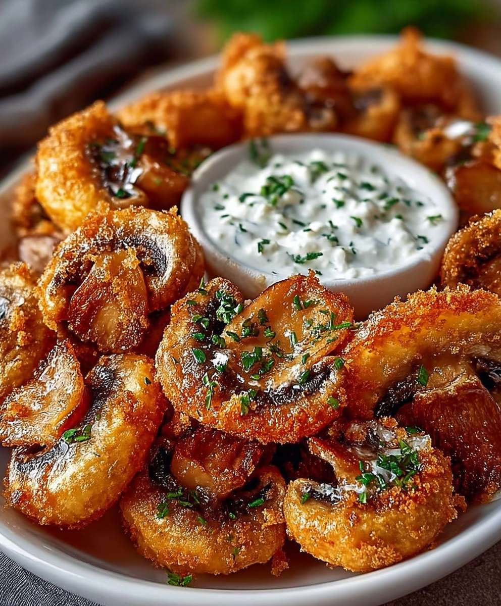 Champignons frits croustillants sauce ranch