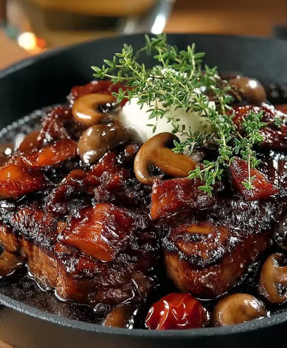 Boeuf mijote au vin rouge
