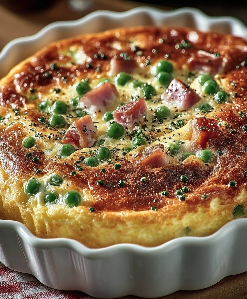 Clafoutis salé jambon petits pois