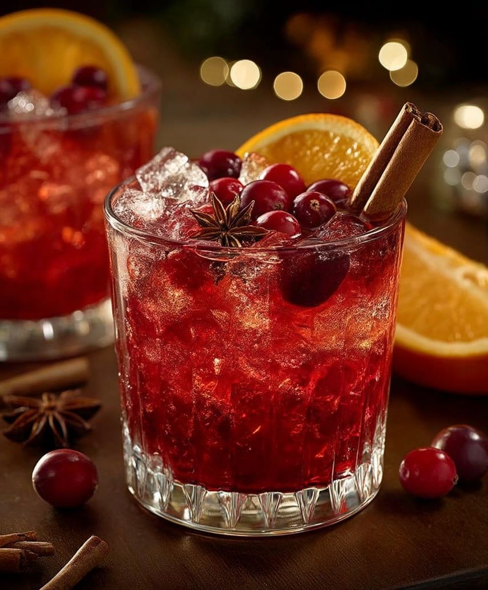 Cocktail canneberge orange épices