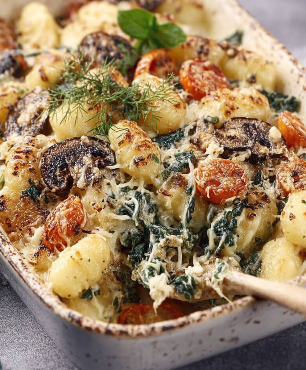 Gratin gnocchis veggie