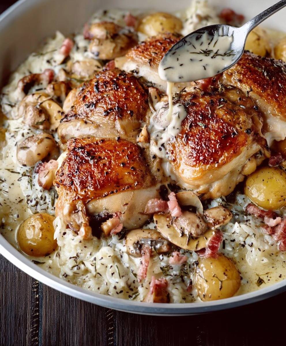 Poulet à la crème facile