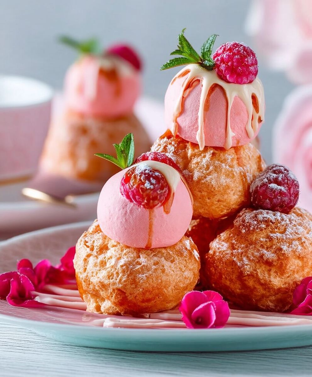 Croquembouches roses