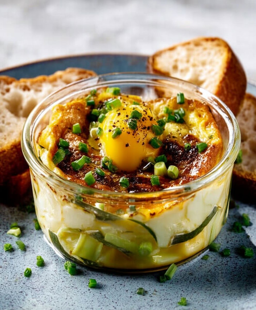 Oeuf cocotte poireaux