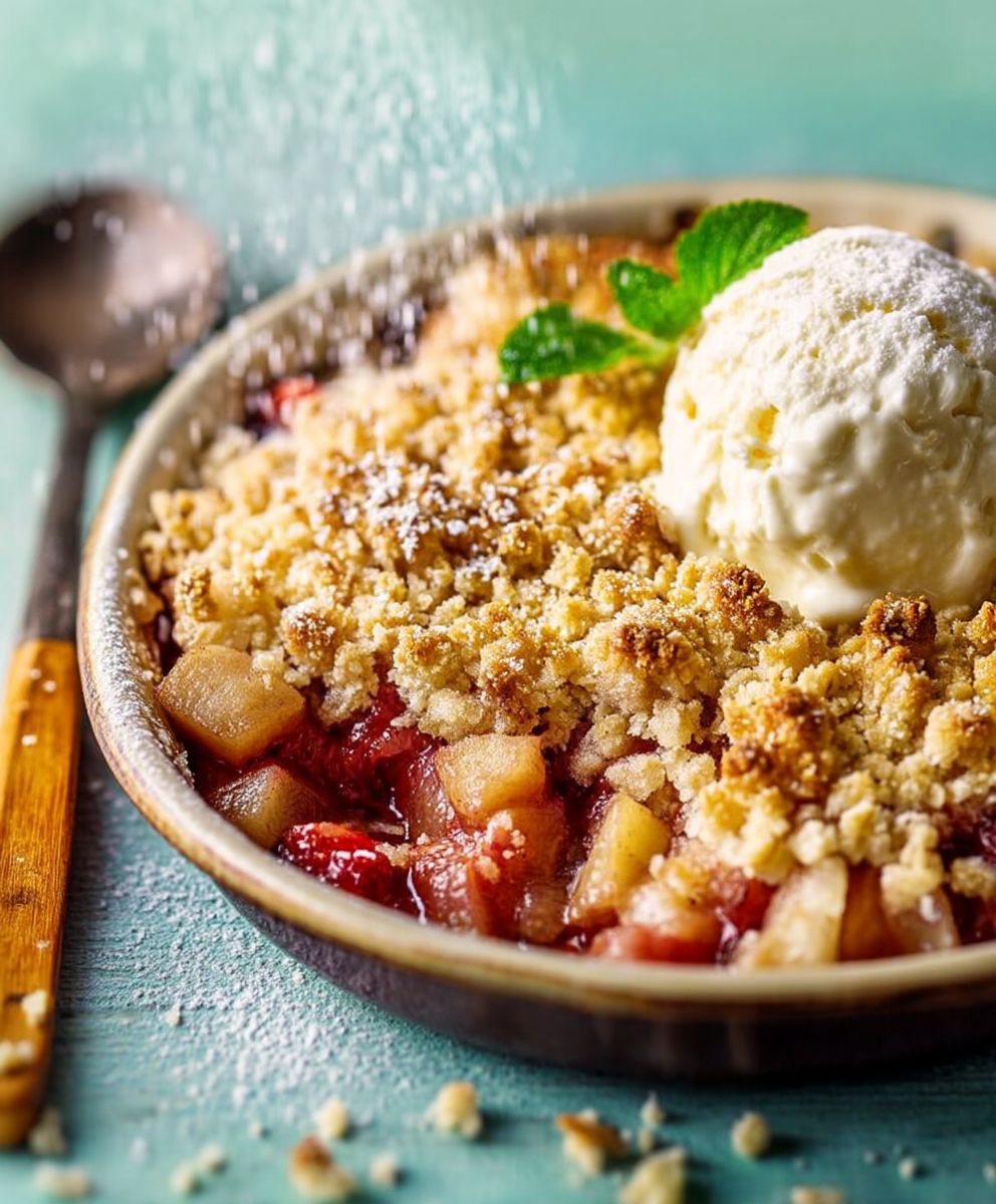 Crumble rhubarbe facile