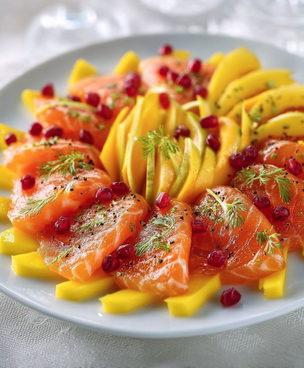 Carpaccio saumon mangue