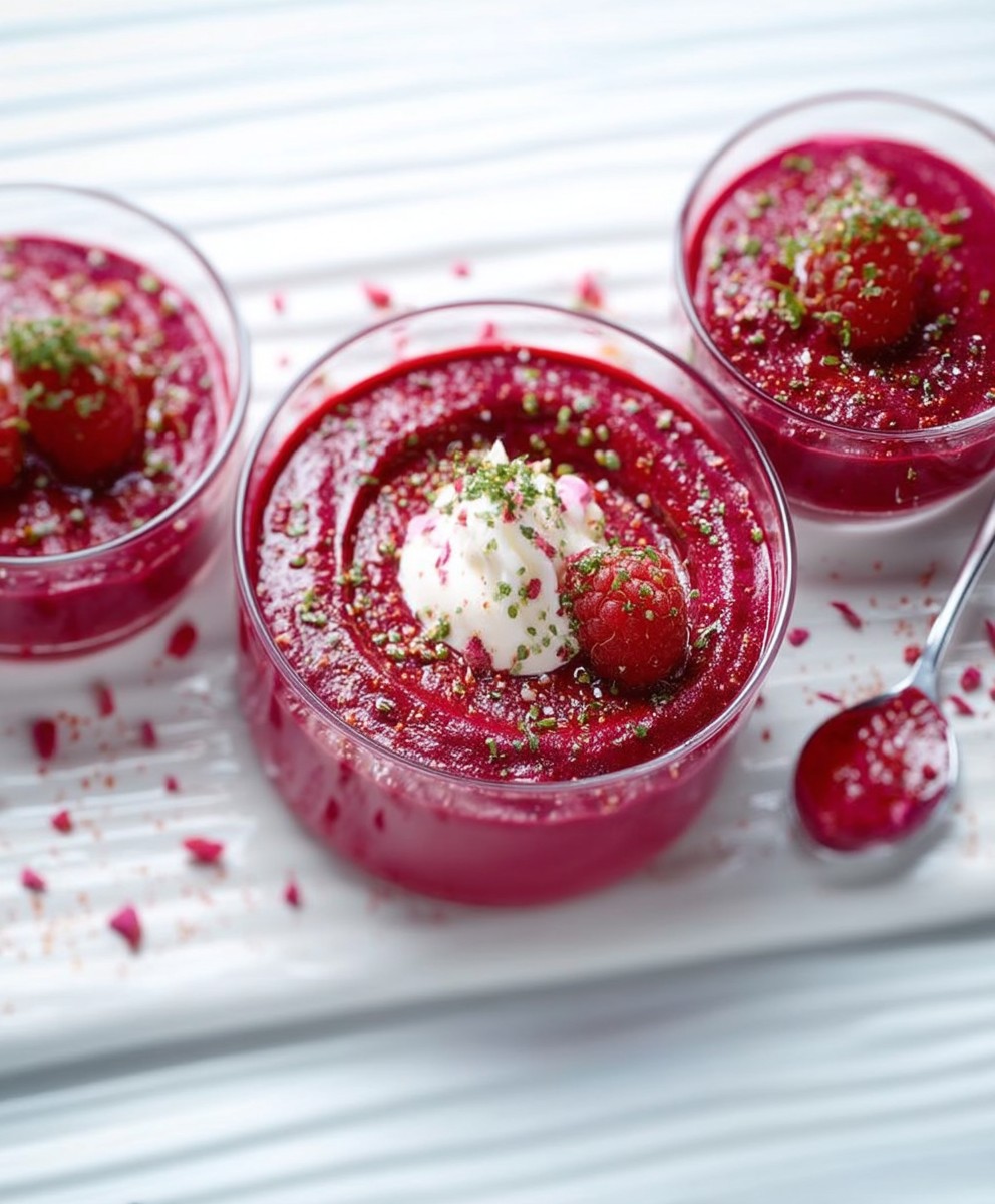 Gaspacho chèvre framboises betterave