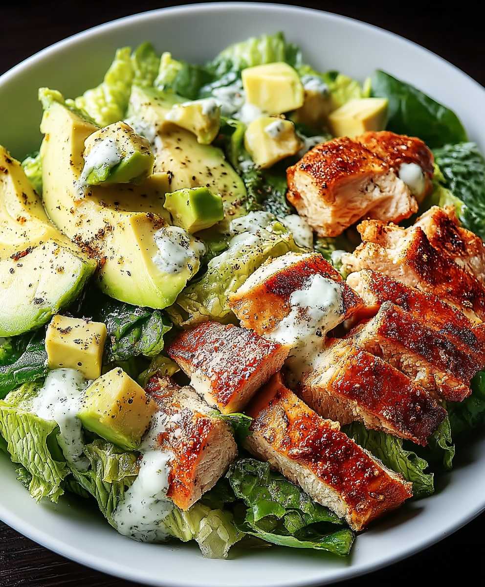 Salade César poulet avocat maigre