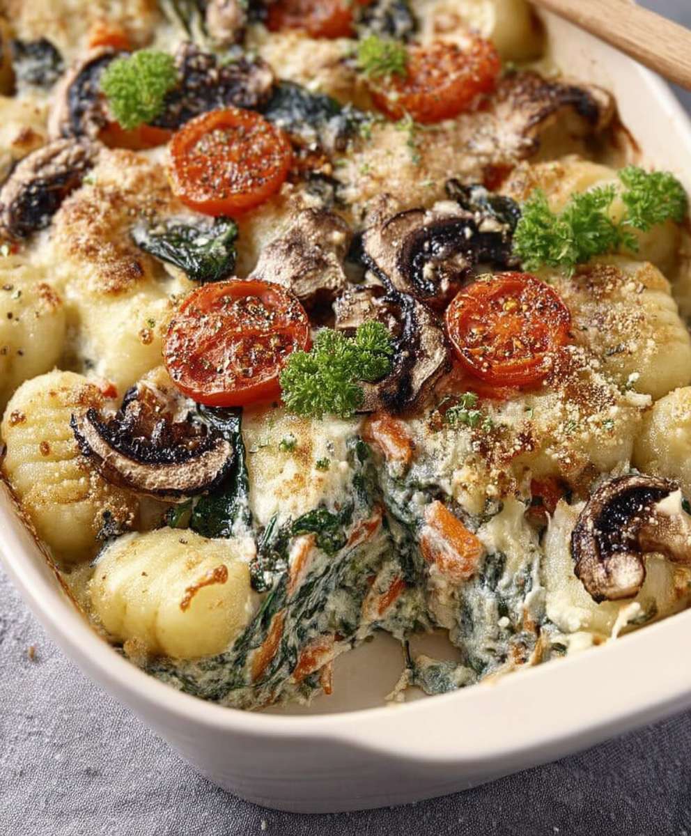 Gratin gnocchis veggie