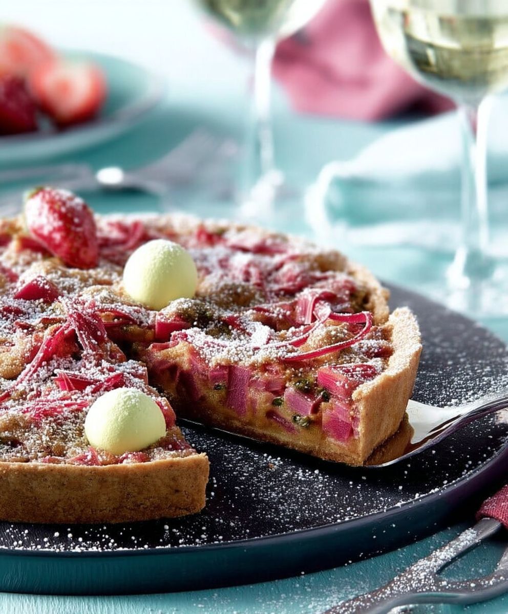 Tarte crumble rhubarbe